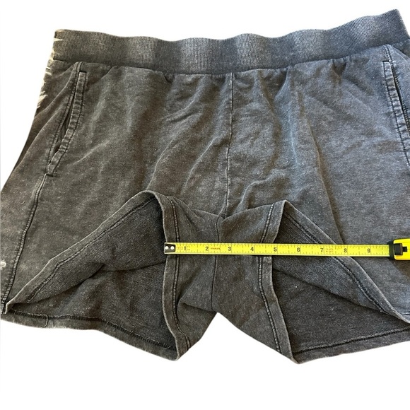 DanSkin High Waist Sweatpant Shorts Acid Wash Black Large - Picture 6 of 9